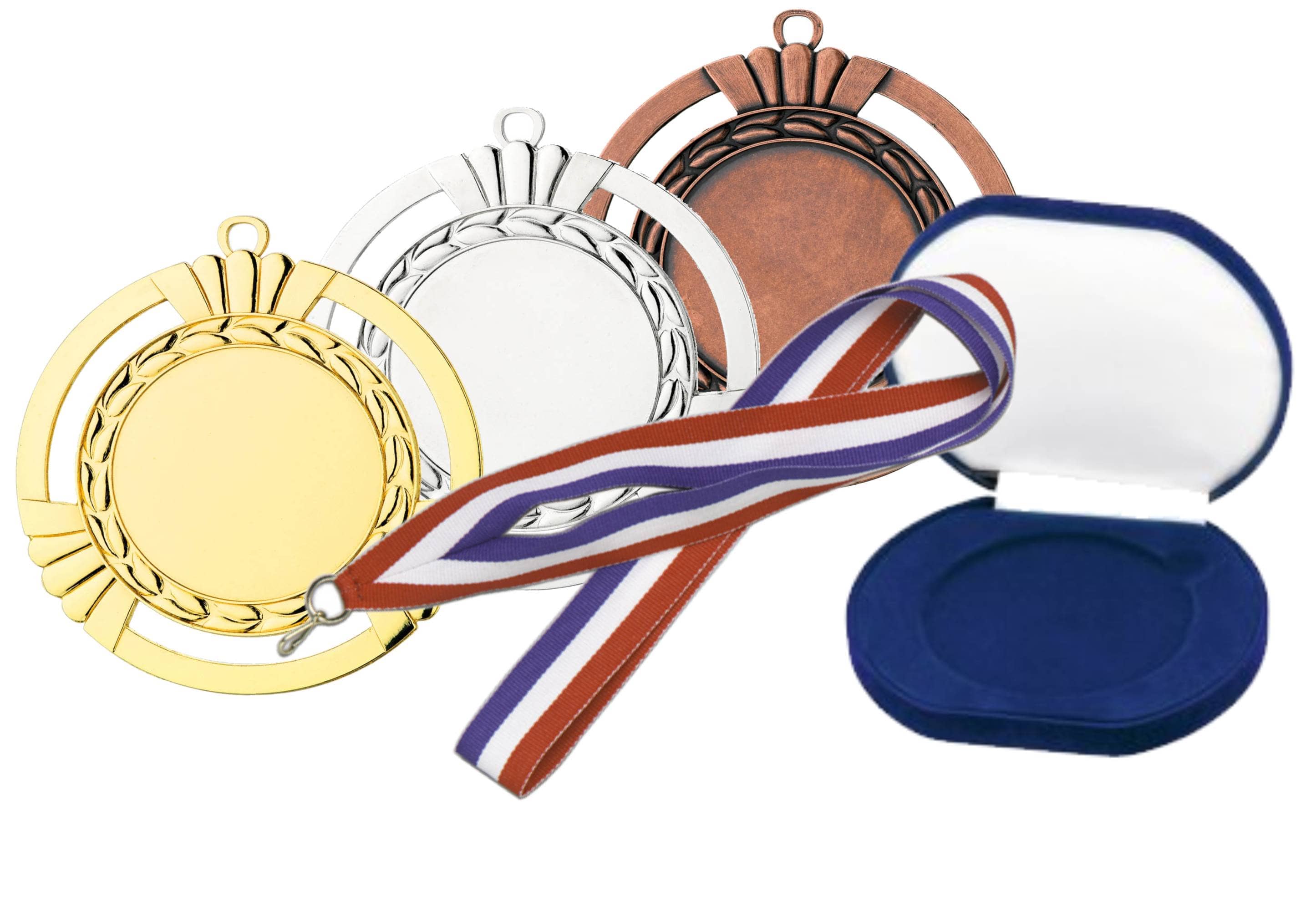 36x Medaille Fußballmedaille mit Umhängeband und Beschriftung 