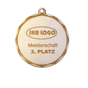 Holzmedaille rund 70 mm mit Lasergravur